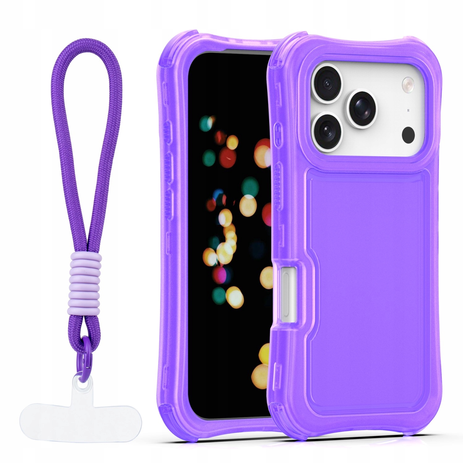 Nakładka SafePop ze smyczą do iPhone 17 Pro Max 6,9" fioletowa Tfo