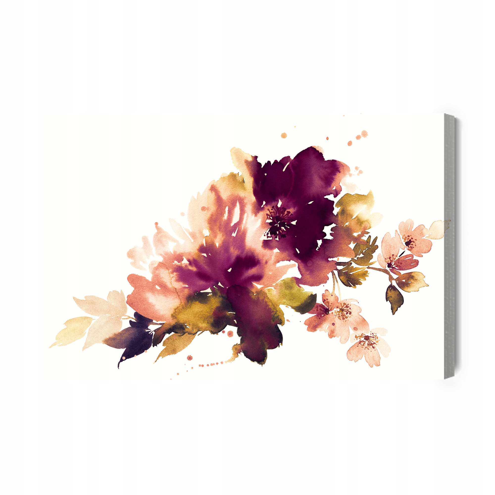 Obraz Na Plátně Akvarijní listy a květiny Canvas 100x70