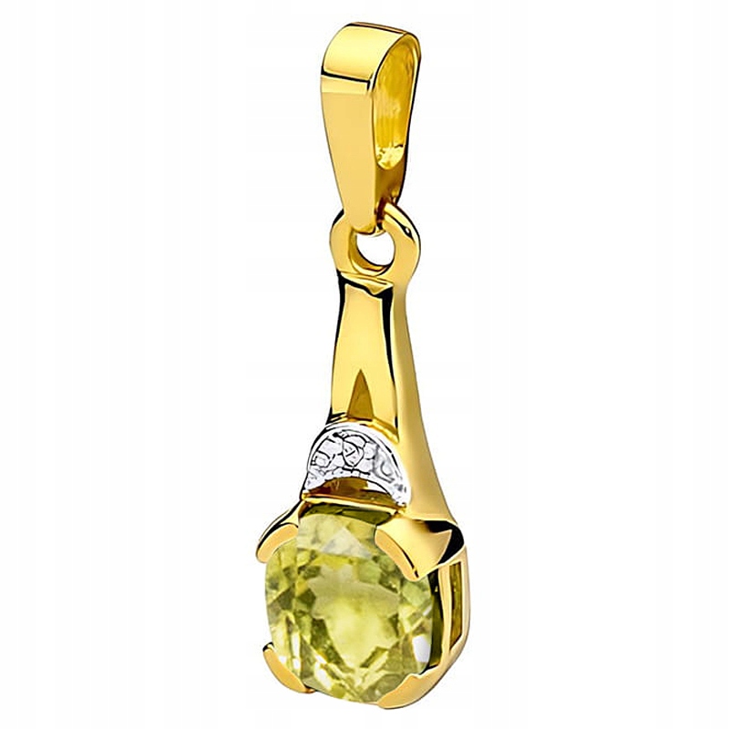 Krásný Zlatý Přívěsek pr. 585 s Olivínem 1,10ct 14k