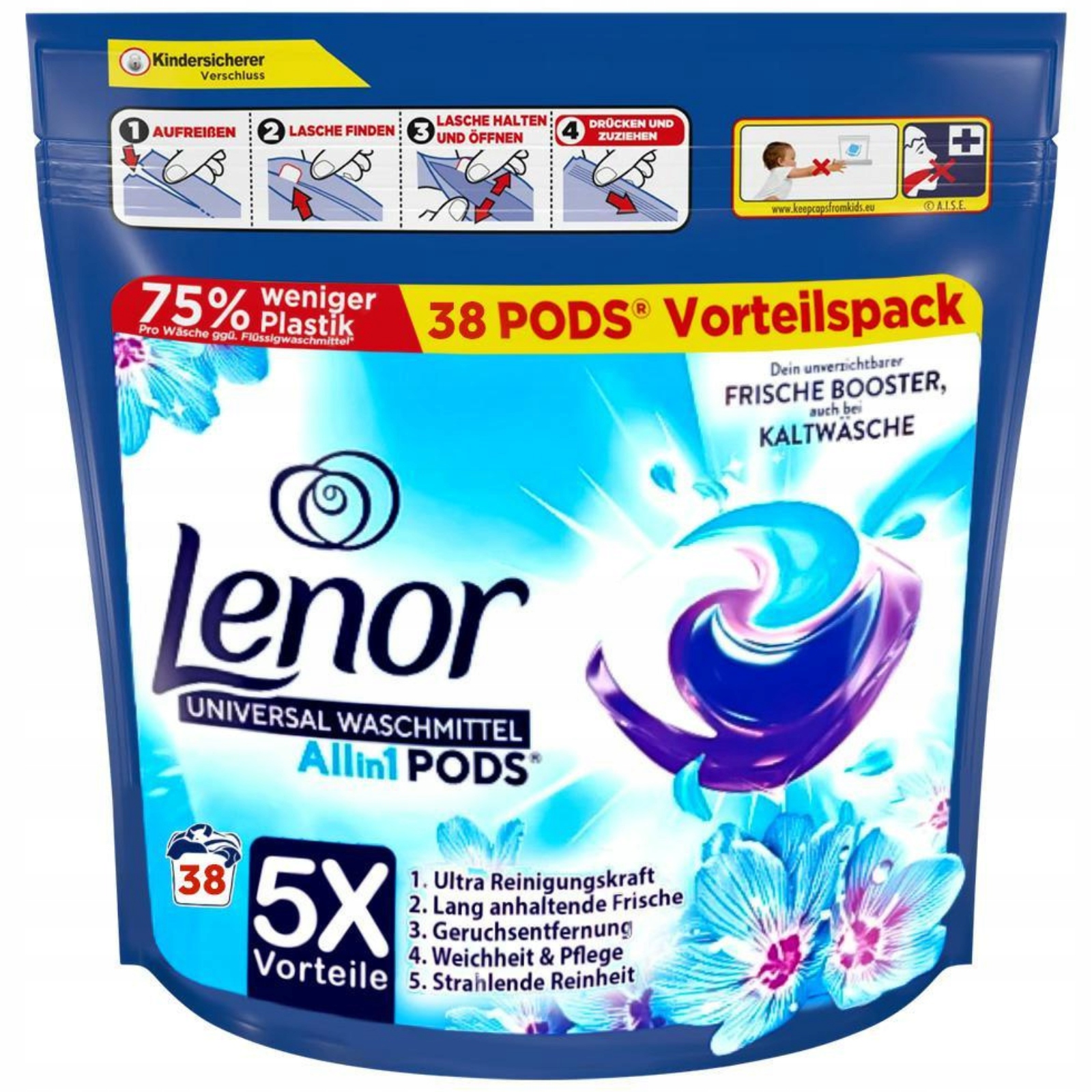 Levně Lenor Aprilfrisch Universal Kapsle na praní 38