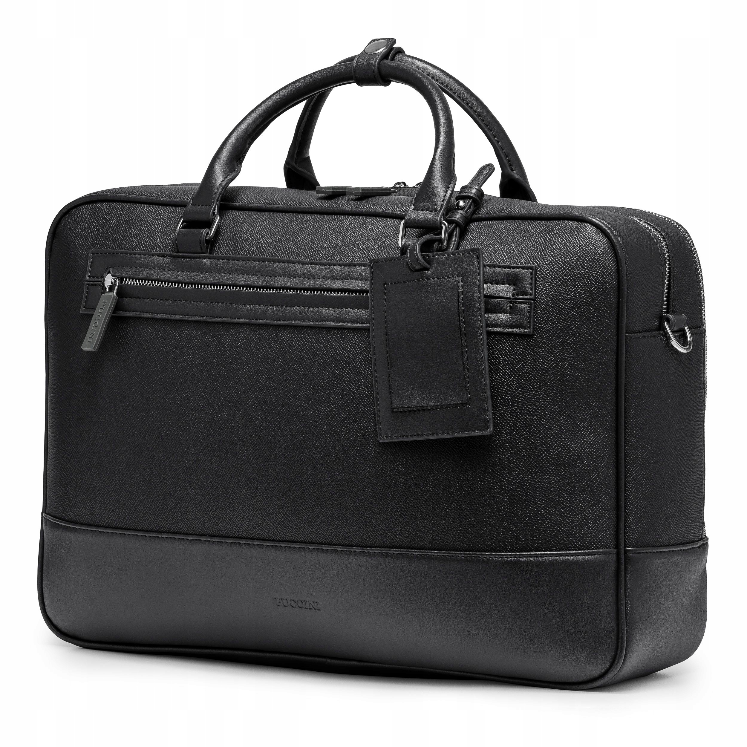Puccini Taška Na Notebook Aktovka Ekokůže pro práci 17'' Černá TL2507-1