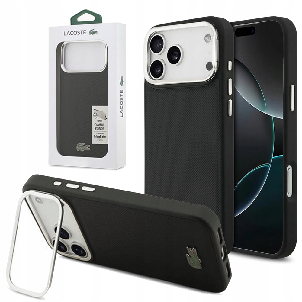 Lacoste originální pouzdro pro MagSafe s opěrkou pro Apple iPhone 17 Pro Max