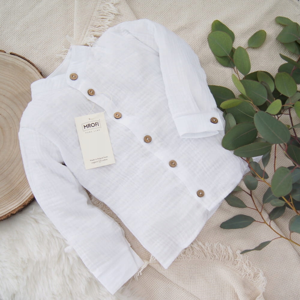 Elegancka koszula z miękkiego muślinu dla chłopca 104 Marka Mrofi