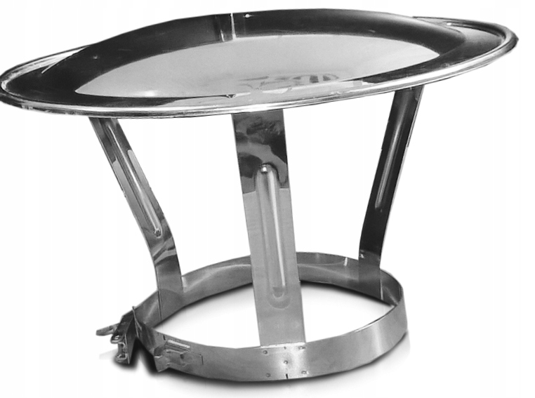 Kd Kuželová stříška s kyselinovzdornou sponou, průměr 300 mm, 1,0 mm, komínová vložka