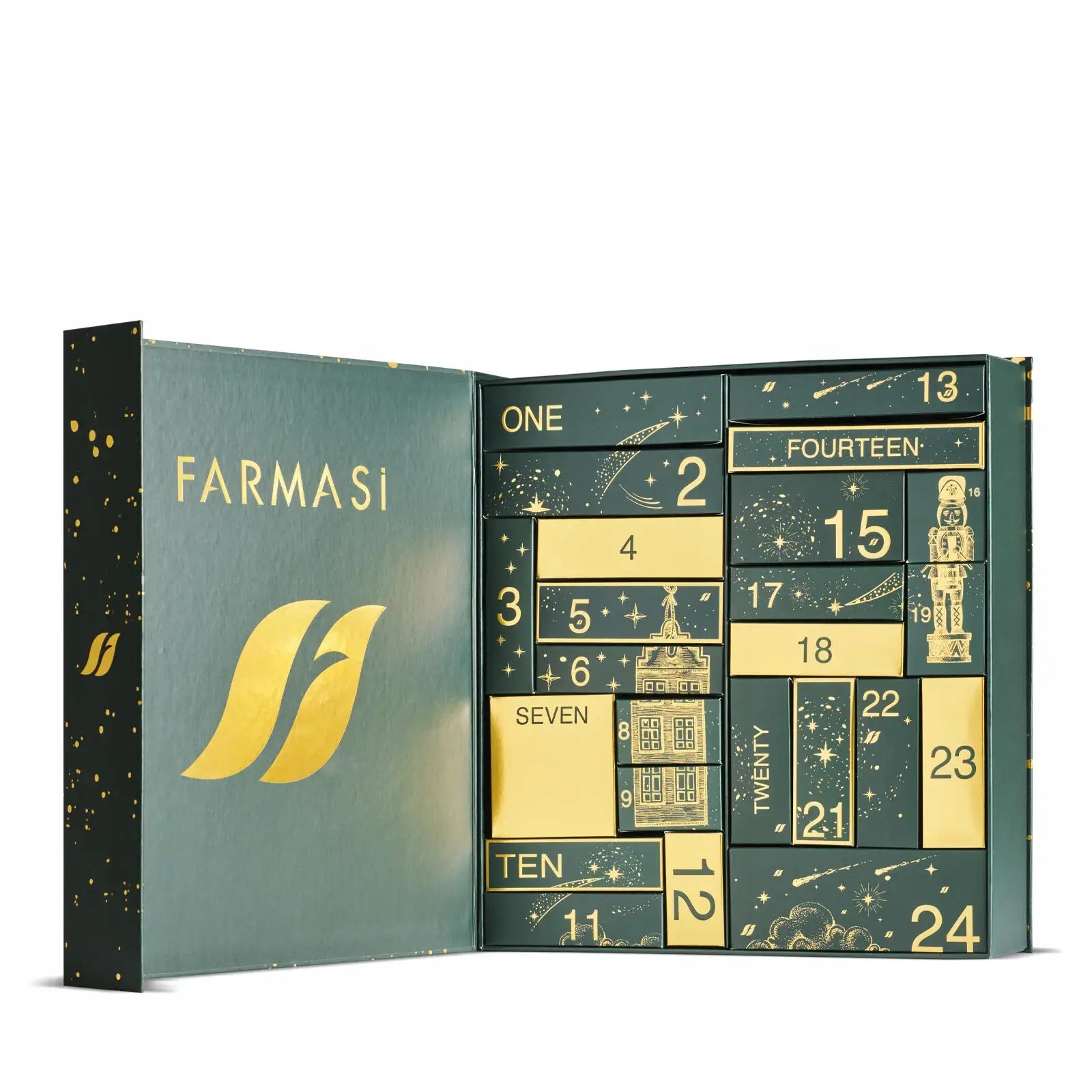 Адвент-календарь Farmasi 2025, 24 средства для ухода и макияжа — фото 2
