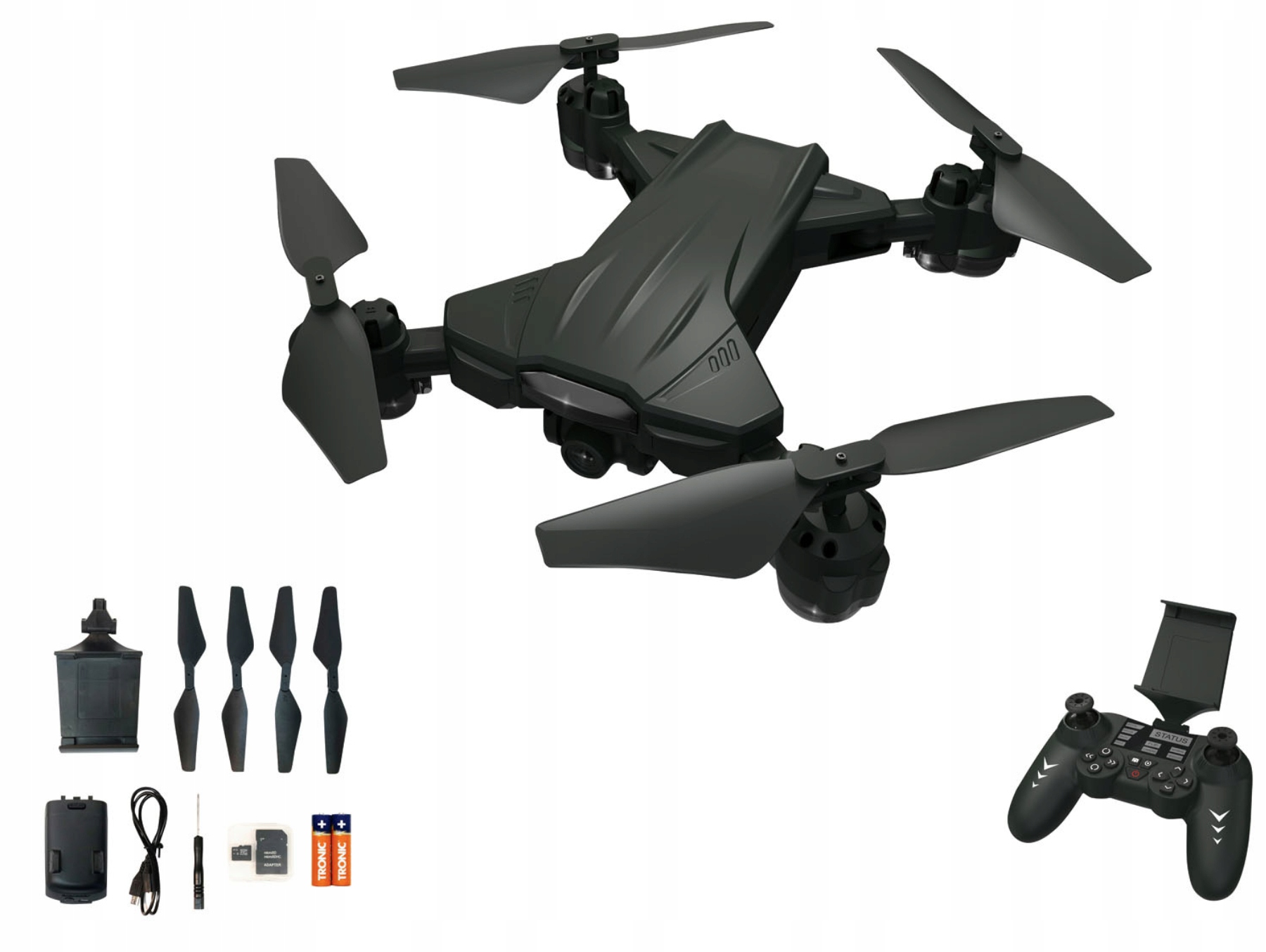 ZESTAW MINI DRON KWADROKOPTER Z KAMERĄ WIFI 30 m