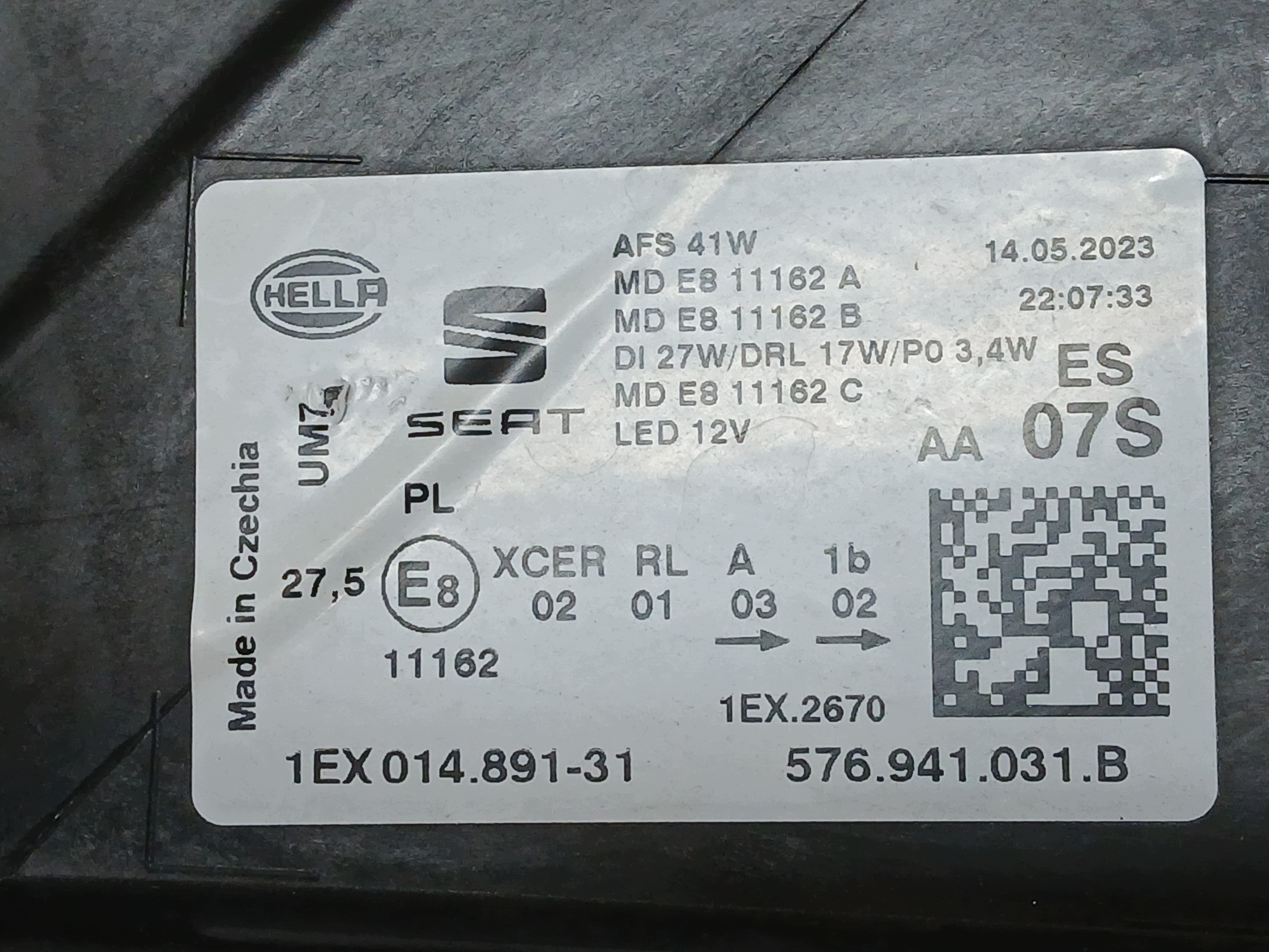 light front left SEAT ATECA LIFT FULL LED 575 20- 575941031B