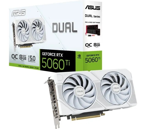 ASUS Dual -RTX5060TI-O8G-WHITE NVIDIA GeForce RTX 5060 Ti 8 GB GDDR7