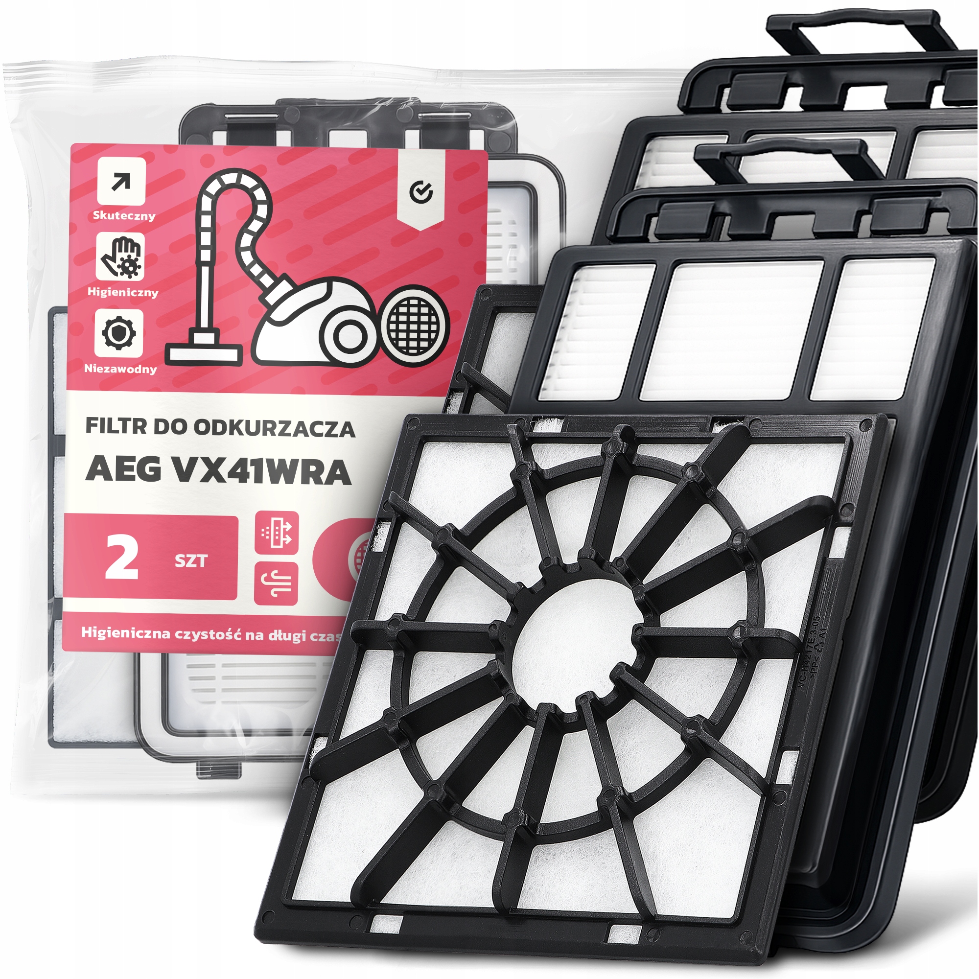 2x Filtry Do Vysavače Aeg VX41WRA Omyvatelný Filtr Sada Em-w