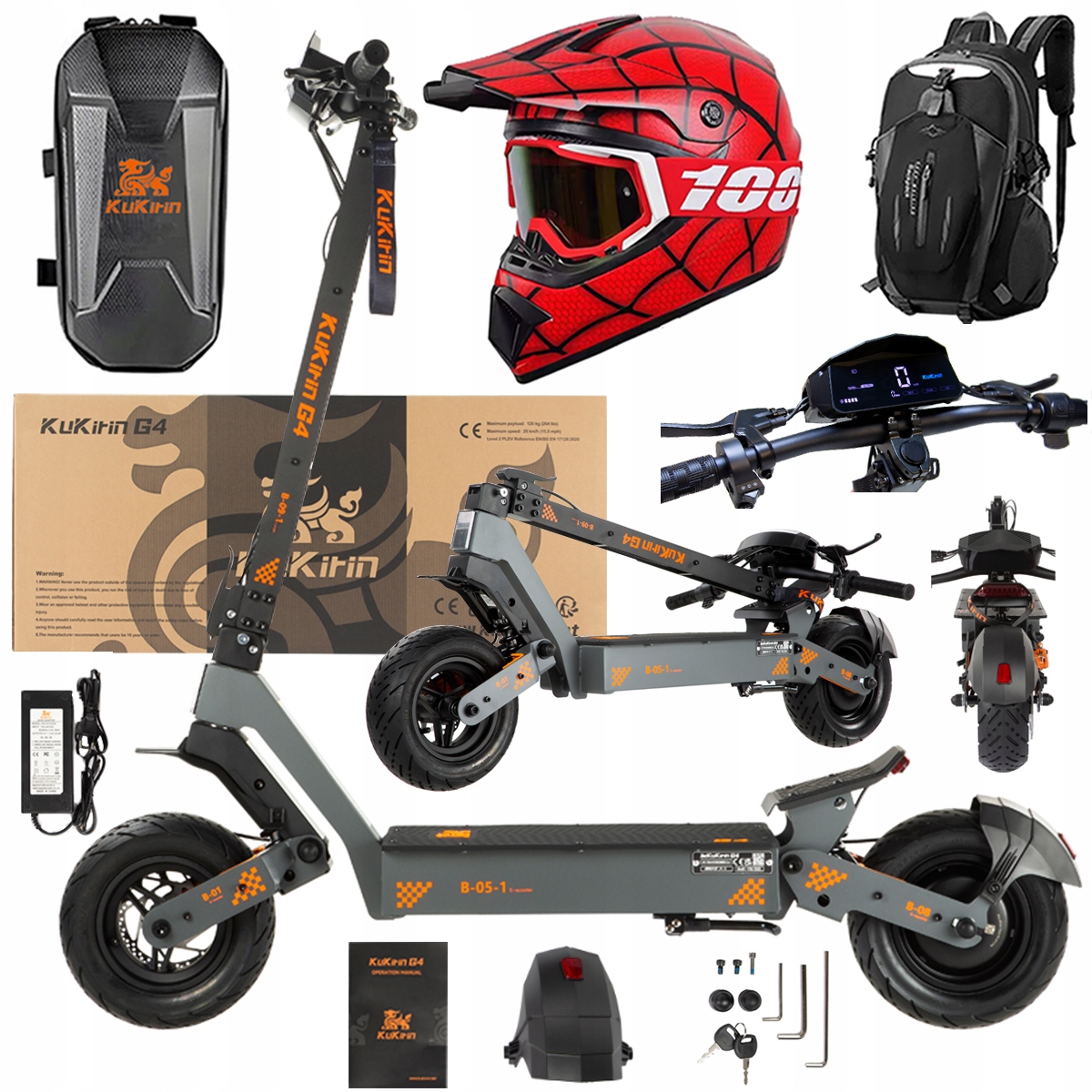 KuKirin G4 Skládací elektrická vozidla 2000W 70KM/H 60V 20Ah 75km Dárek