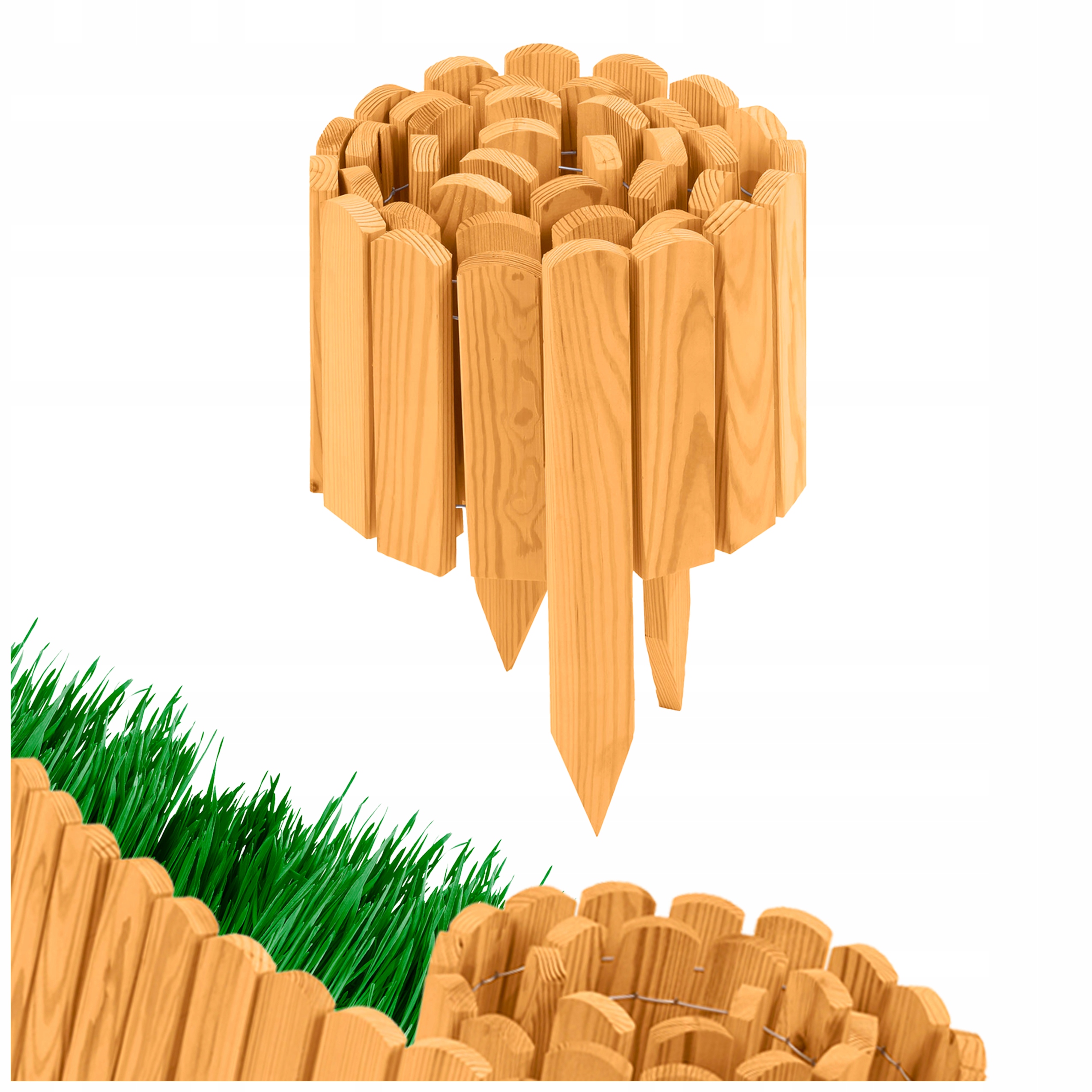 Zahradní plot Trávníkový Lem Zahradní Palisáda Dřevěná 30 x 200 cm