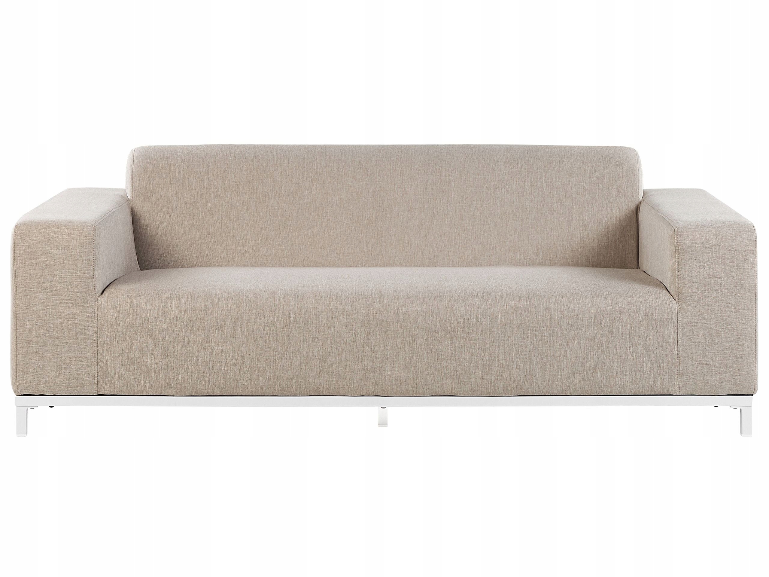 Sofa ogrodowa tapicerowana beżowa