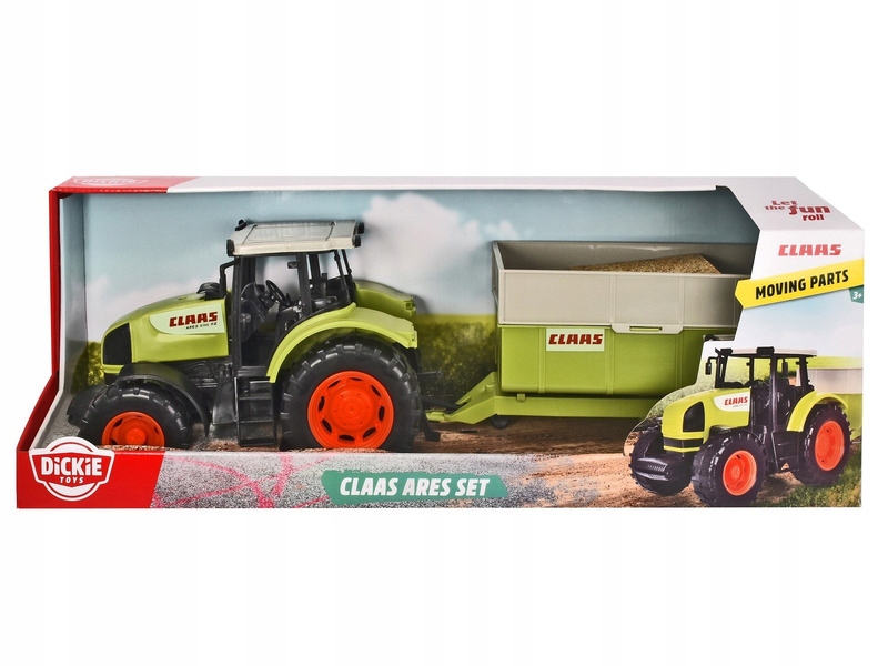 

Traktor Dickie Toys Farm Claas Ares z przyczepą