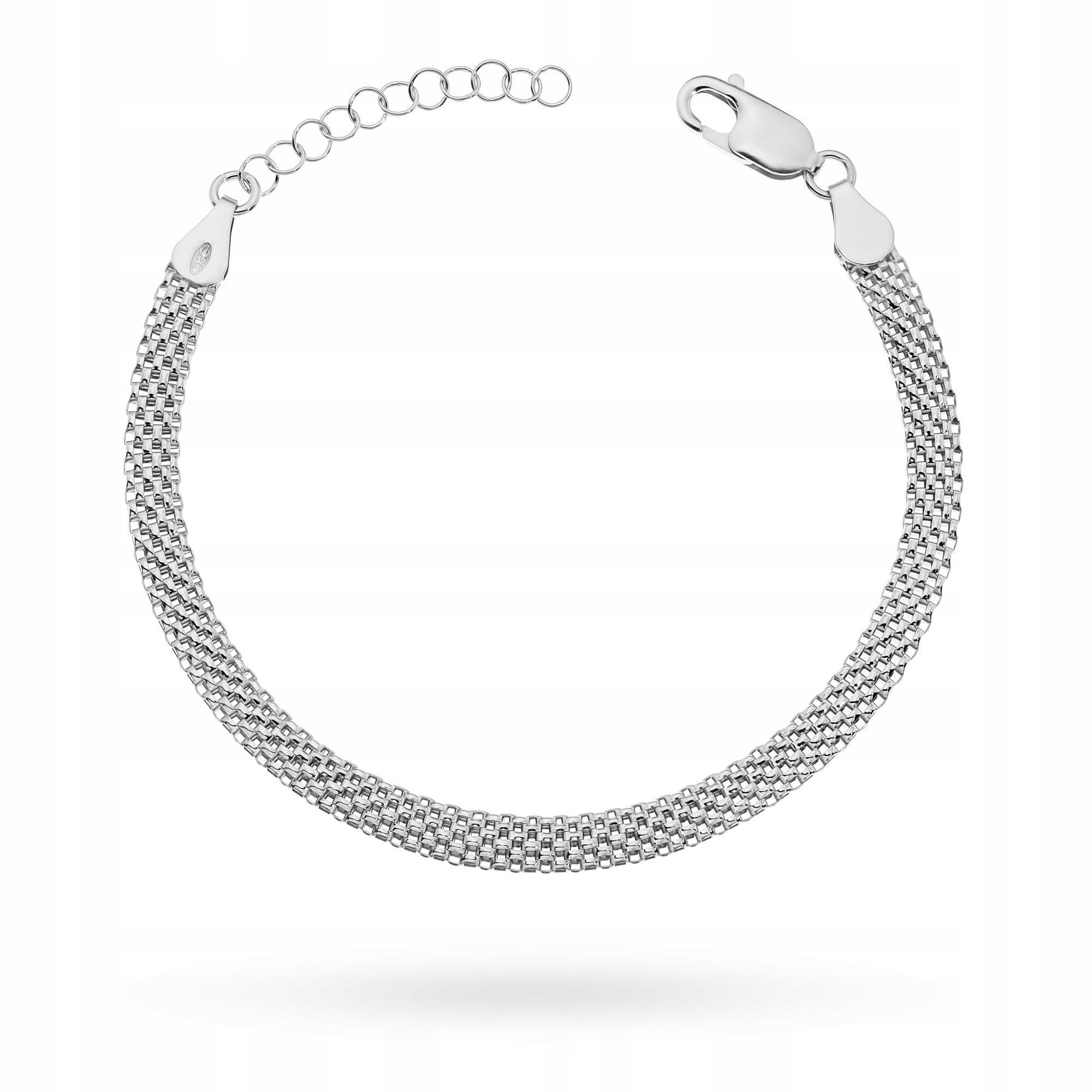 Dámský Elegantní náramek ze stříbra ryzost 925 s širokým kalzovým páskem a Krabička