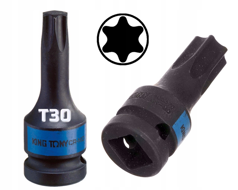 King Tony Klucz nasadka Udarowa Krótka 1/2" Torx T30 x 60 Cr-Mo Pro