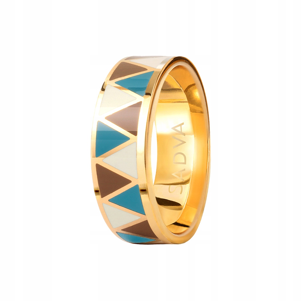 Pierścionek ze stali szlachetnej emalia Sea 15 Sadva