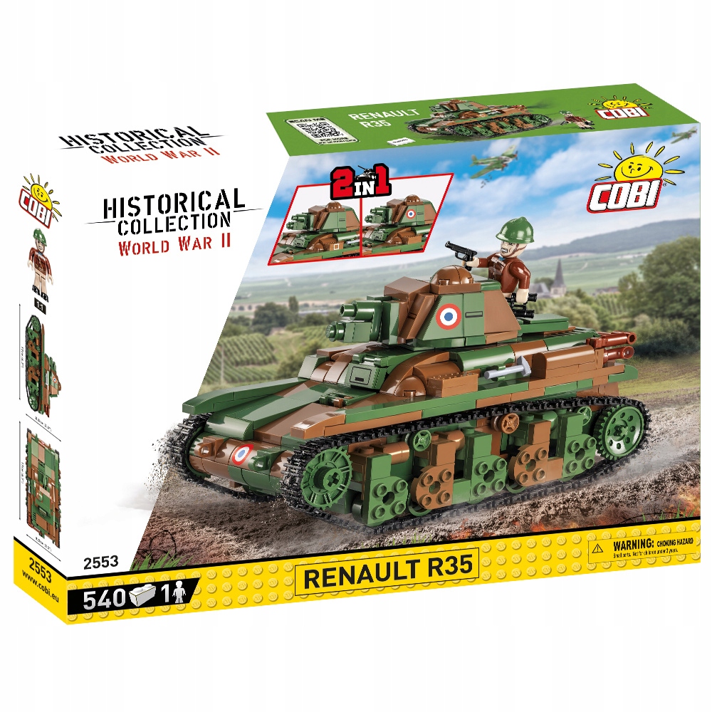 COBI WWII 2553 Francuski CZOŁG RENAULT R35 Typ klocki konstrukcyjne