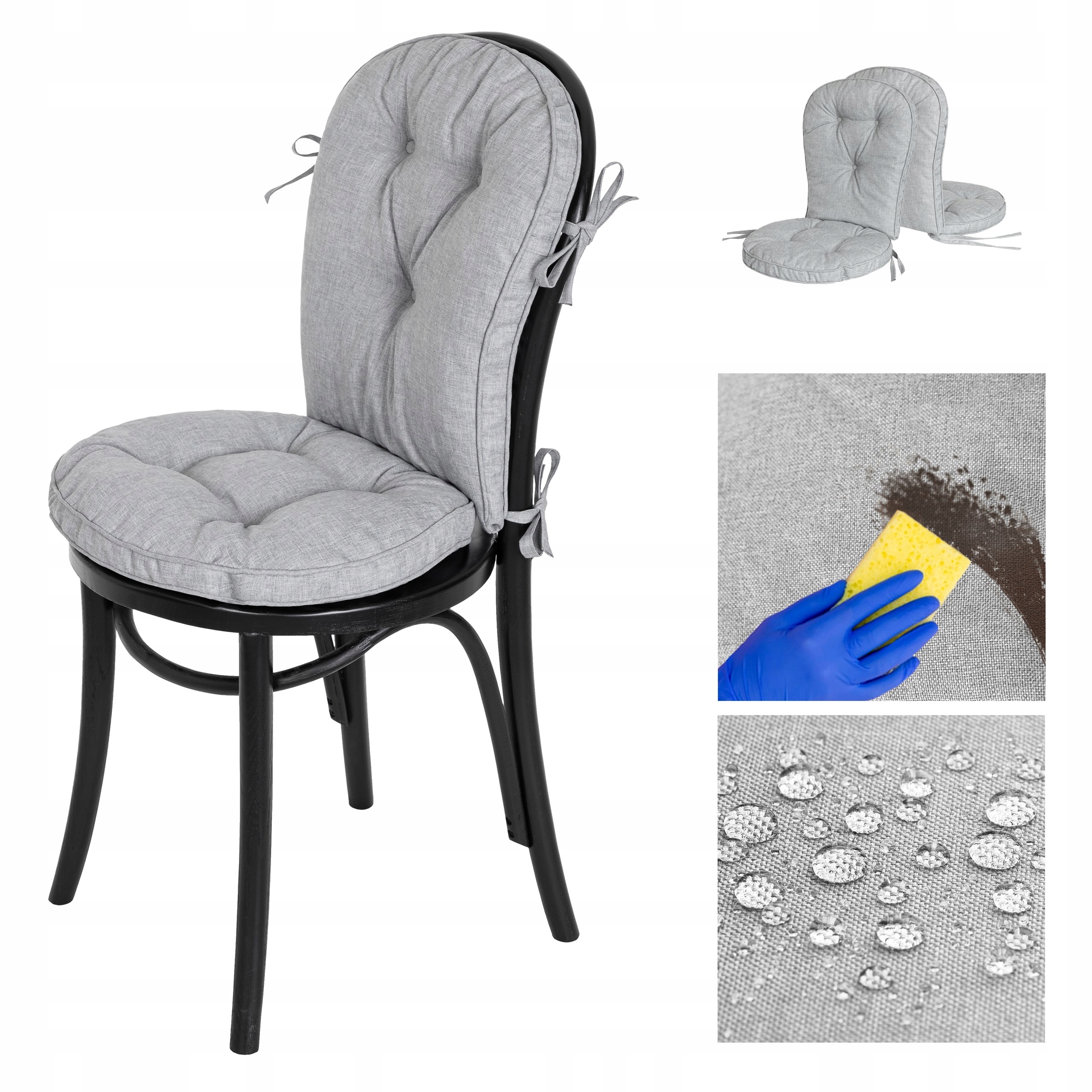 Polštář na kavárenské křeslo, zahradní Podsedák s opěradlem 39x39x48 cm