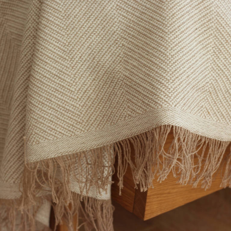 Narzuta bawełniana ELENA 230x260 beżowa duża Wymiary 230x260cm