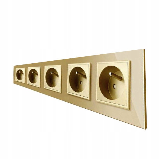 Zásuvka Skleněná S Kolíkem Sklo Zlaté Pětinásobné