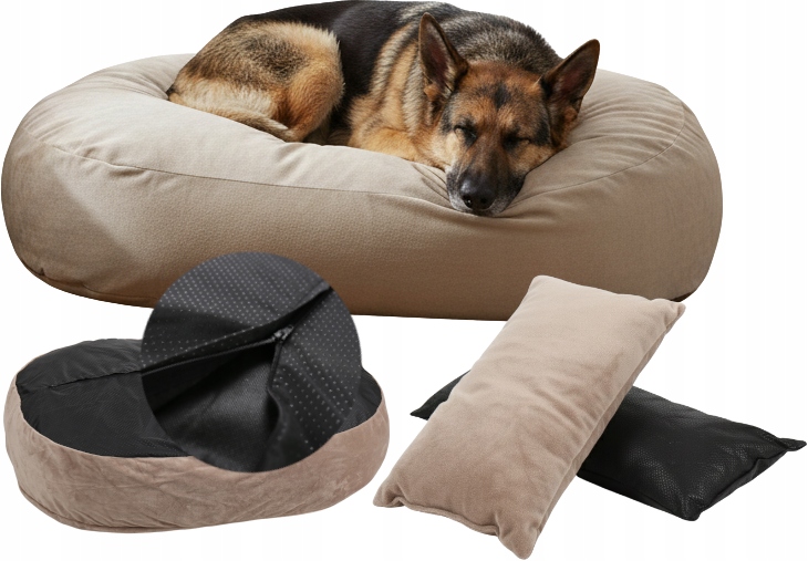 Levně Měkké Pelíšek Pro Psa Potah Polštář Protiskluzové PLYŠE+2POLŠTÁŘE