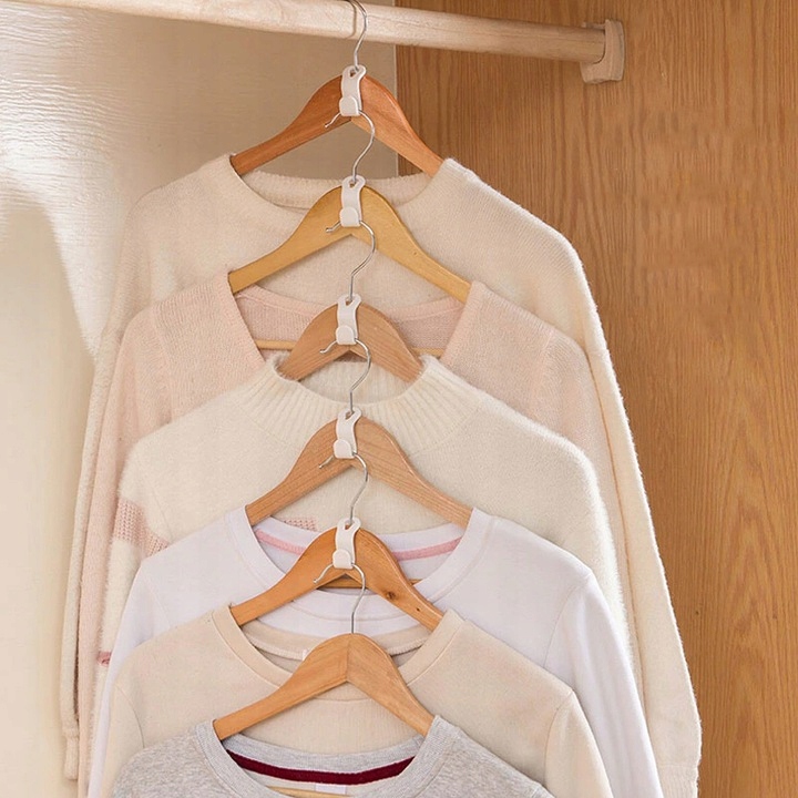 10X Organizer Hak Wieszak na Wieszaki Ubrania do Szafy Garderoby Głębokość mebla 4 cm