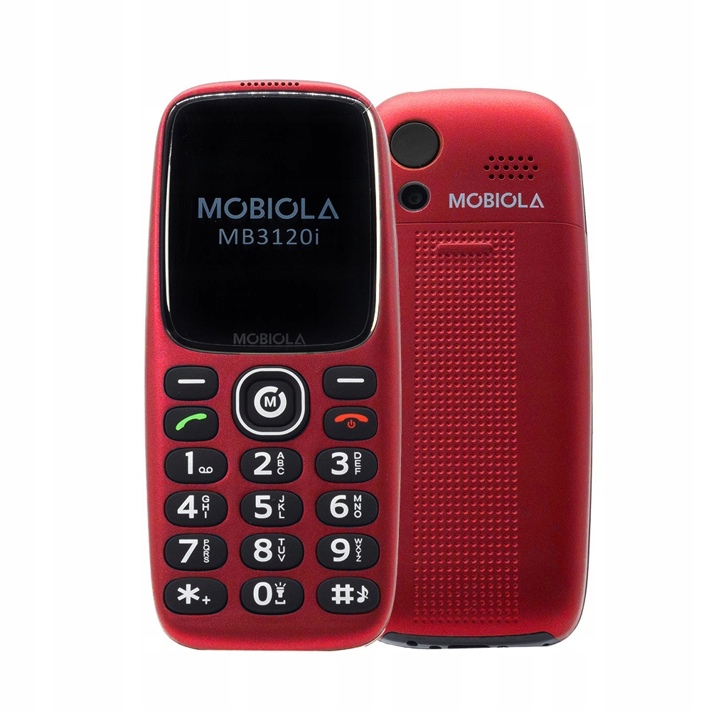 Gsm telefon Mobiola MB3120i Červený 2G s Sos tlačítkem pro seniory