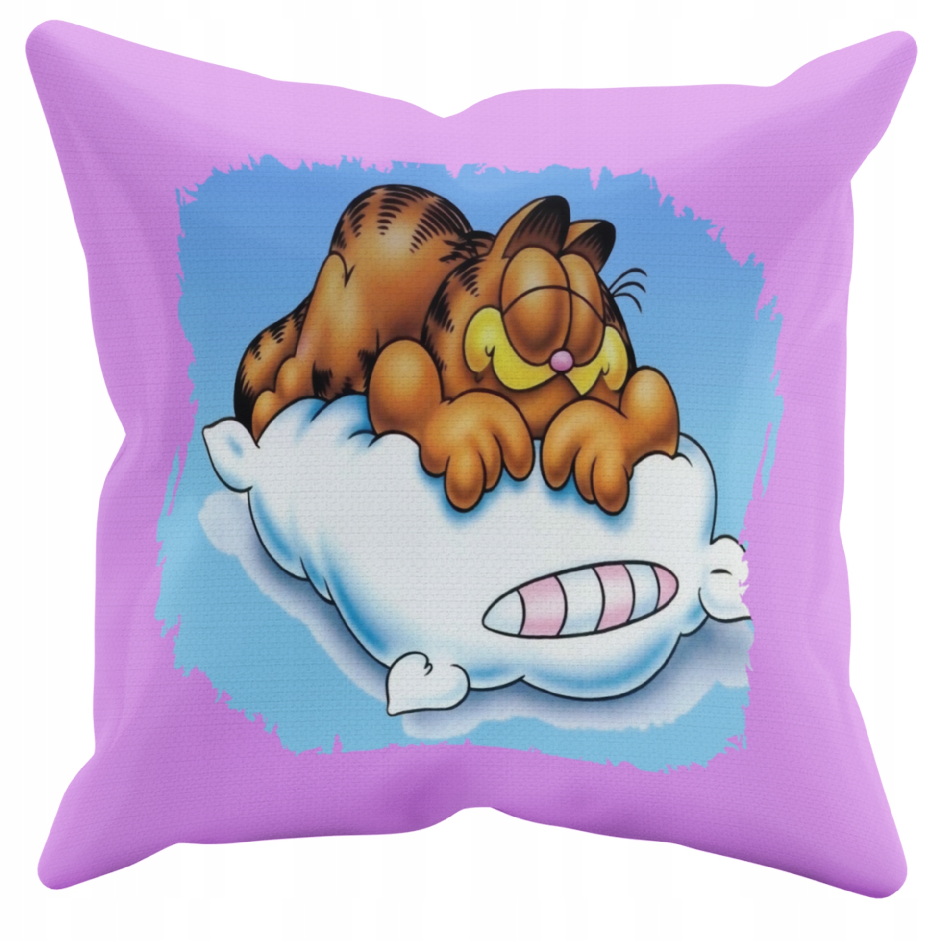 POSZEWKA NA PODUSZKĘ JAŚKA DO PRZEDSZKOLA GARFIELD + IMIĘ GRATIS Kolor dominujący odcienie różu