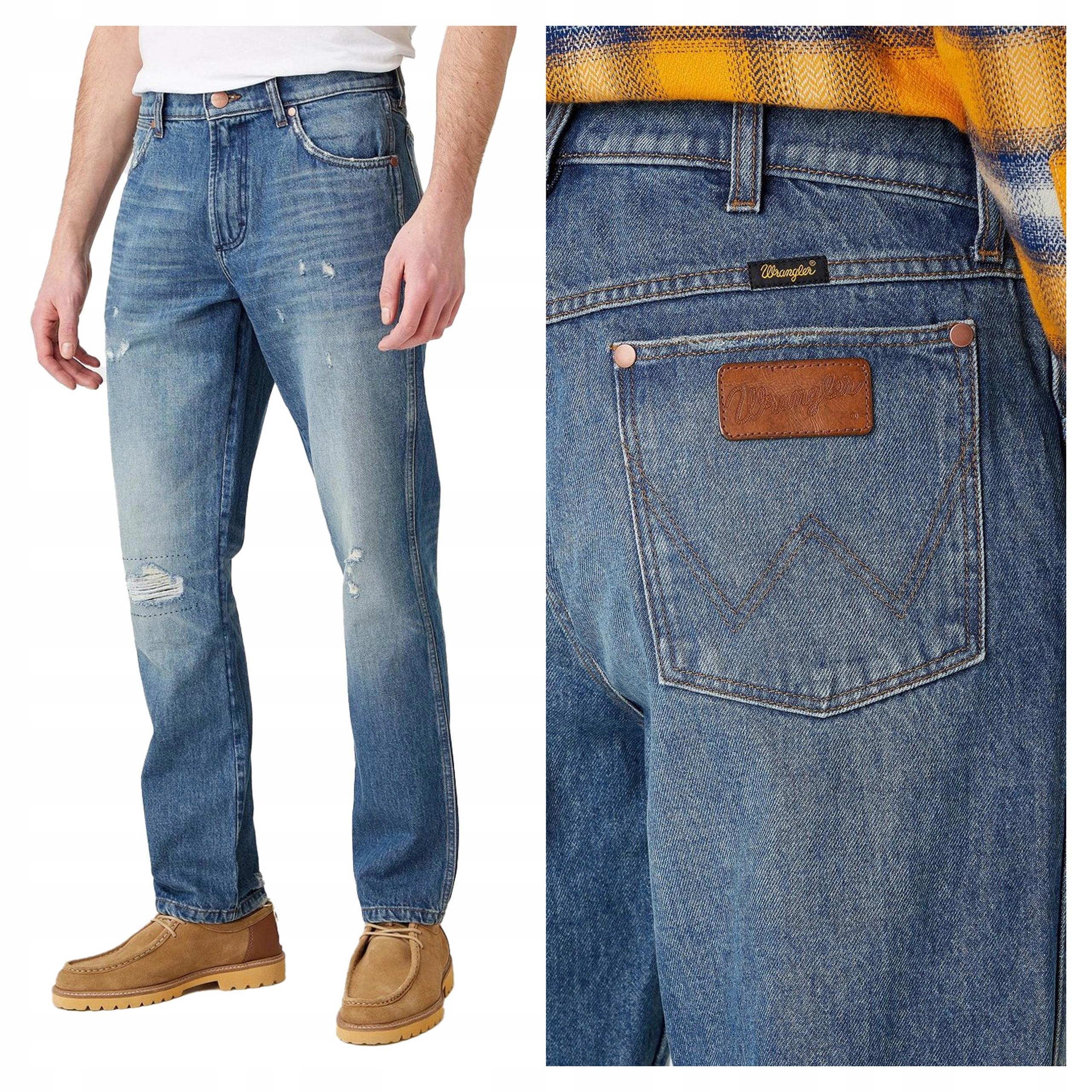 Pánské jednoduché džínové kalhoty Wrangler Greensboro 32/34