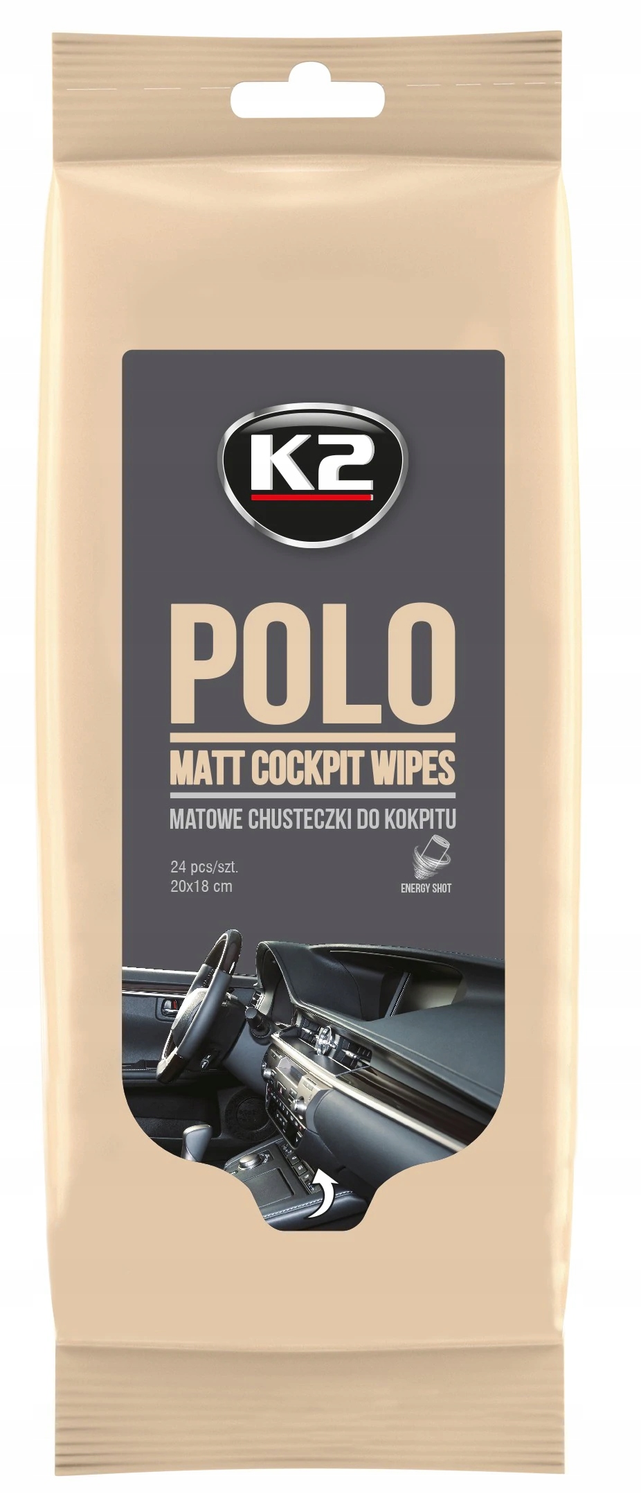 

Chusteczki do kokpitu K2 Polo 24 sztuki matowe