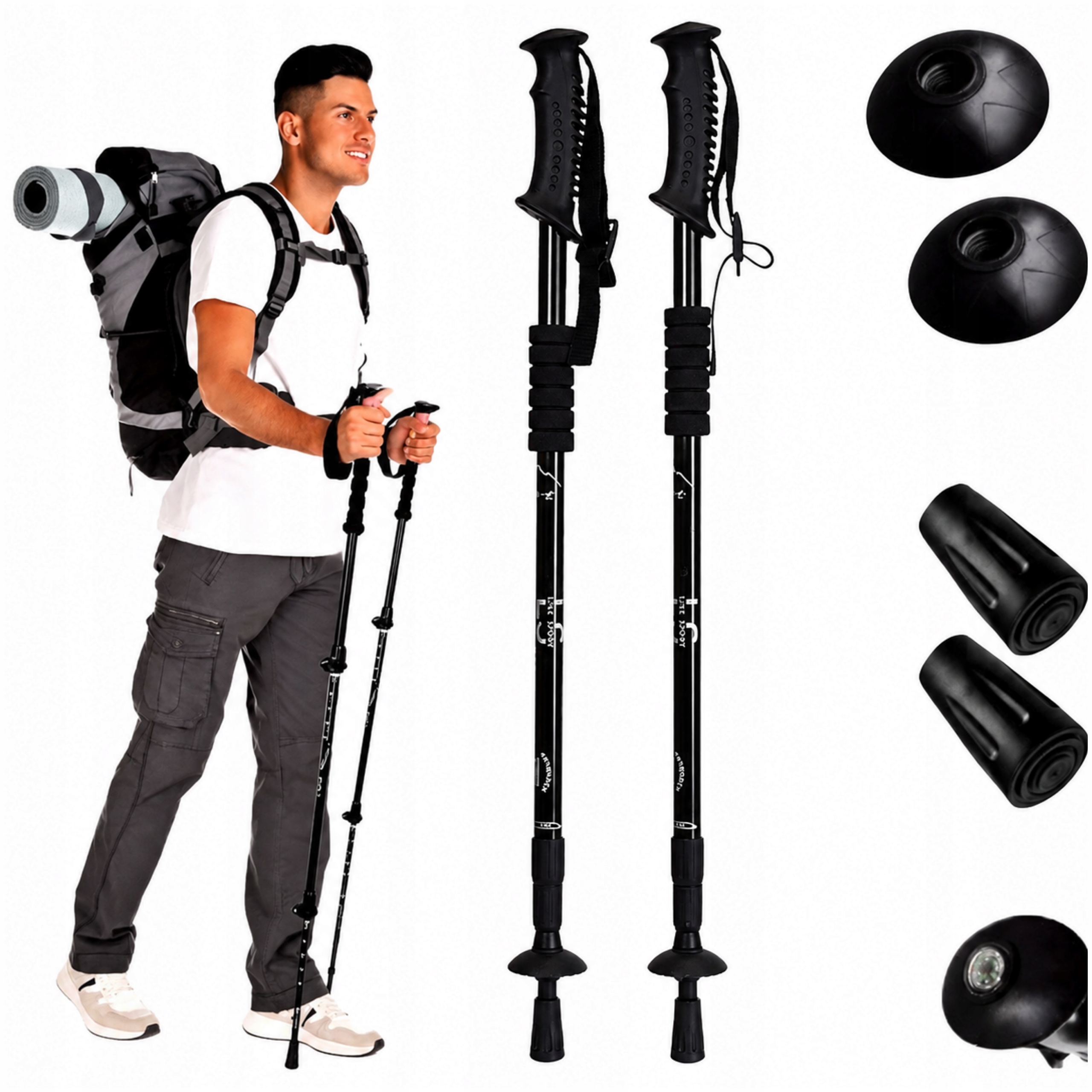 Kije Trekkingowe Do Chodzenia Kijki Regulowane Nordic Walking Czarne