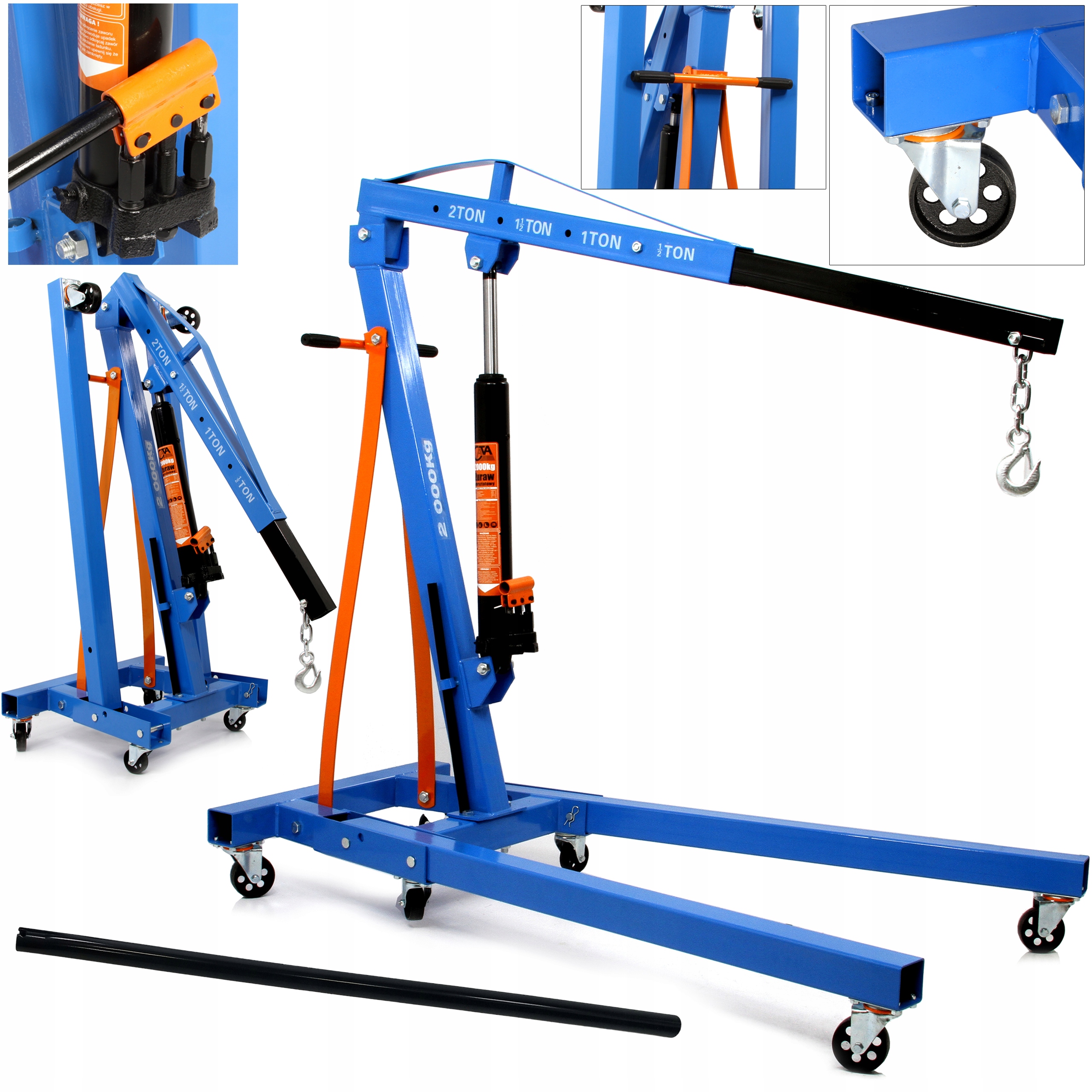 Żuraw Warsztatowy Dźwig Podnośnik do Silników 2T 2xPompa