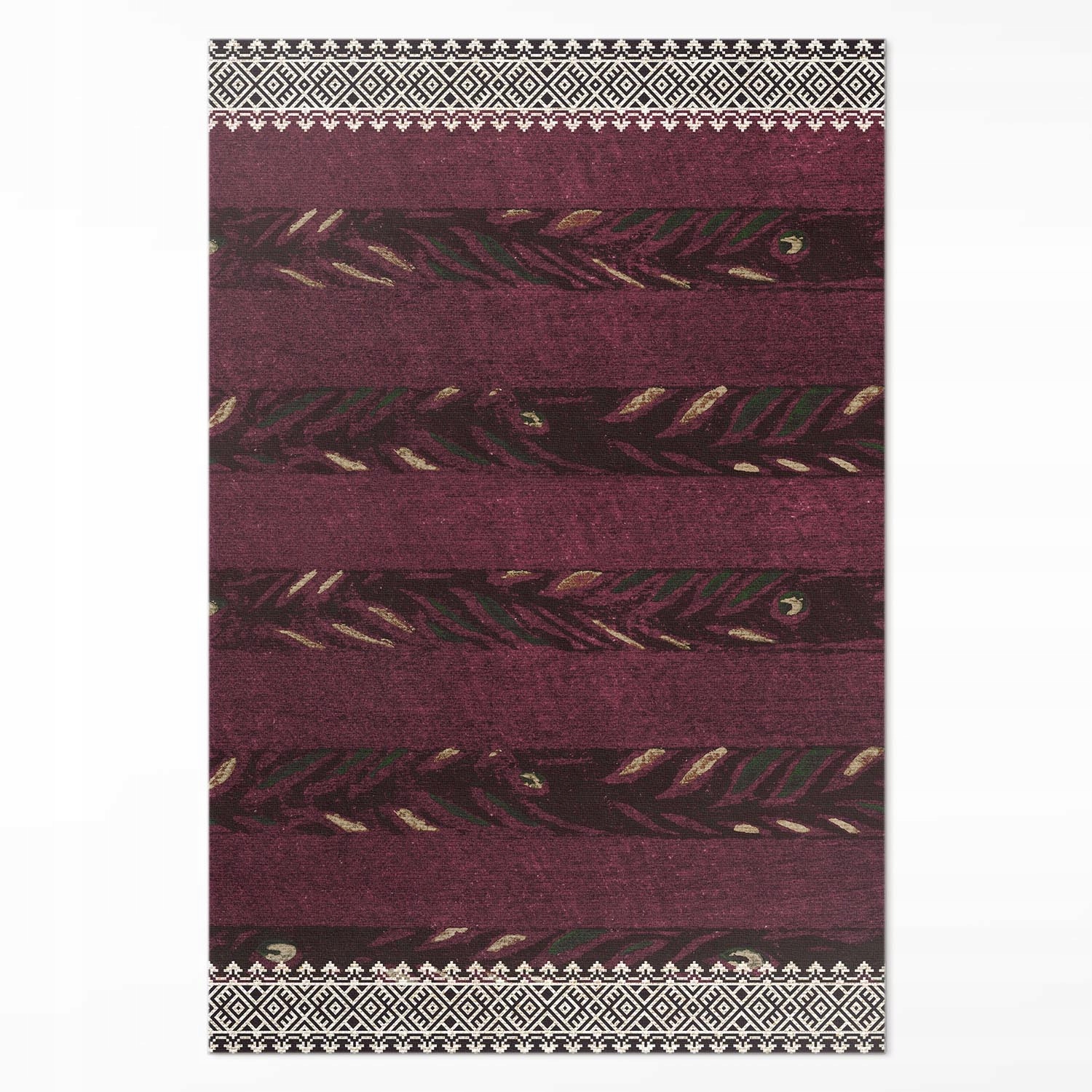 Moderný koberec Vinyl Salon Listové pruhy Furuya Korin Veľký 140x210 cm