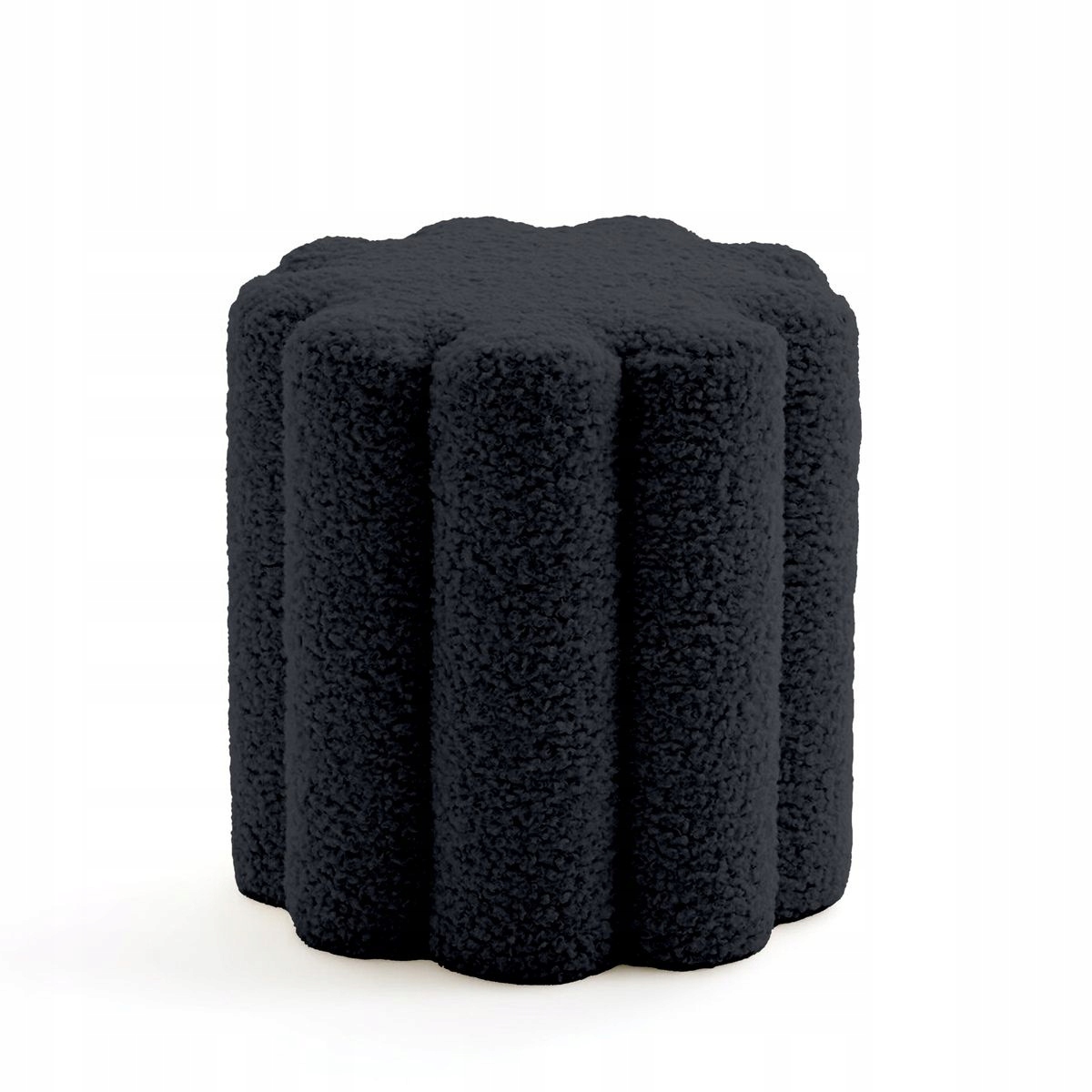 Dekoratívna Taburetka Čierna Boucle Mdf 38 X 40 CM Do Interiéru