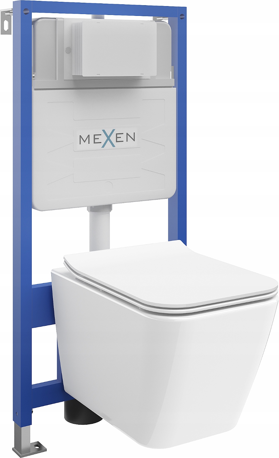 Wc set Mexen Felix Slim Cube s pomalým sedátkem, bílá, 112 cm