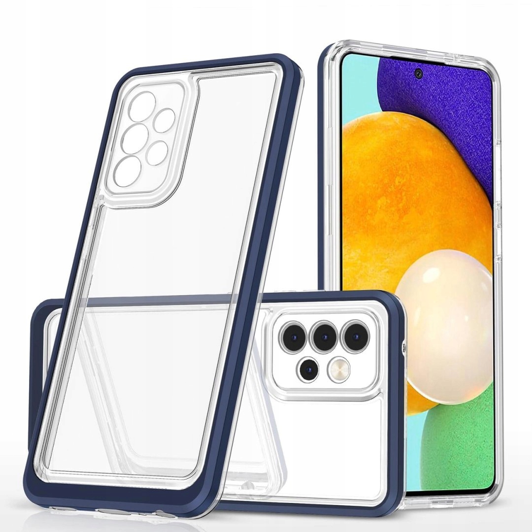 Clear 3in1 etui do do Samsung Galaxy A13 5G żelowy pokrowiec z ramką niebie