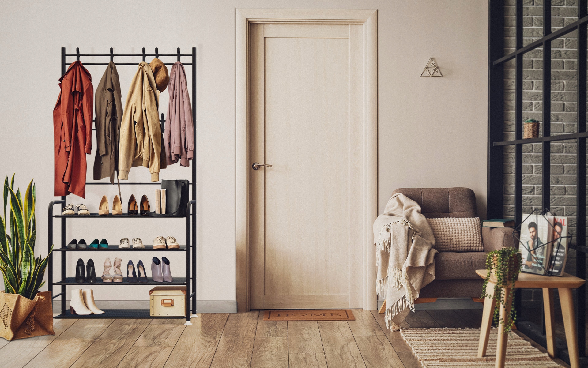 WIESZAK STOJĄCY NA UBRANIA BUTY STOJAK SZAFA METAL Materiał metal