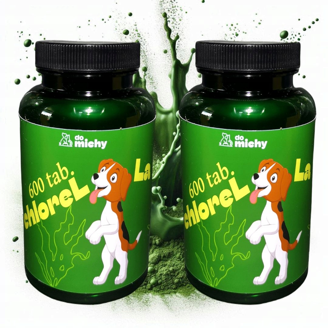 Levně Chlorella pro psa a kočku Doplněk stravy Do michy dvě balení 2 x 600 tablet