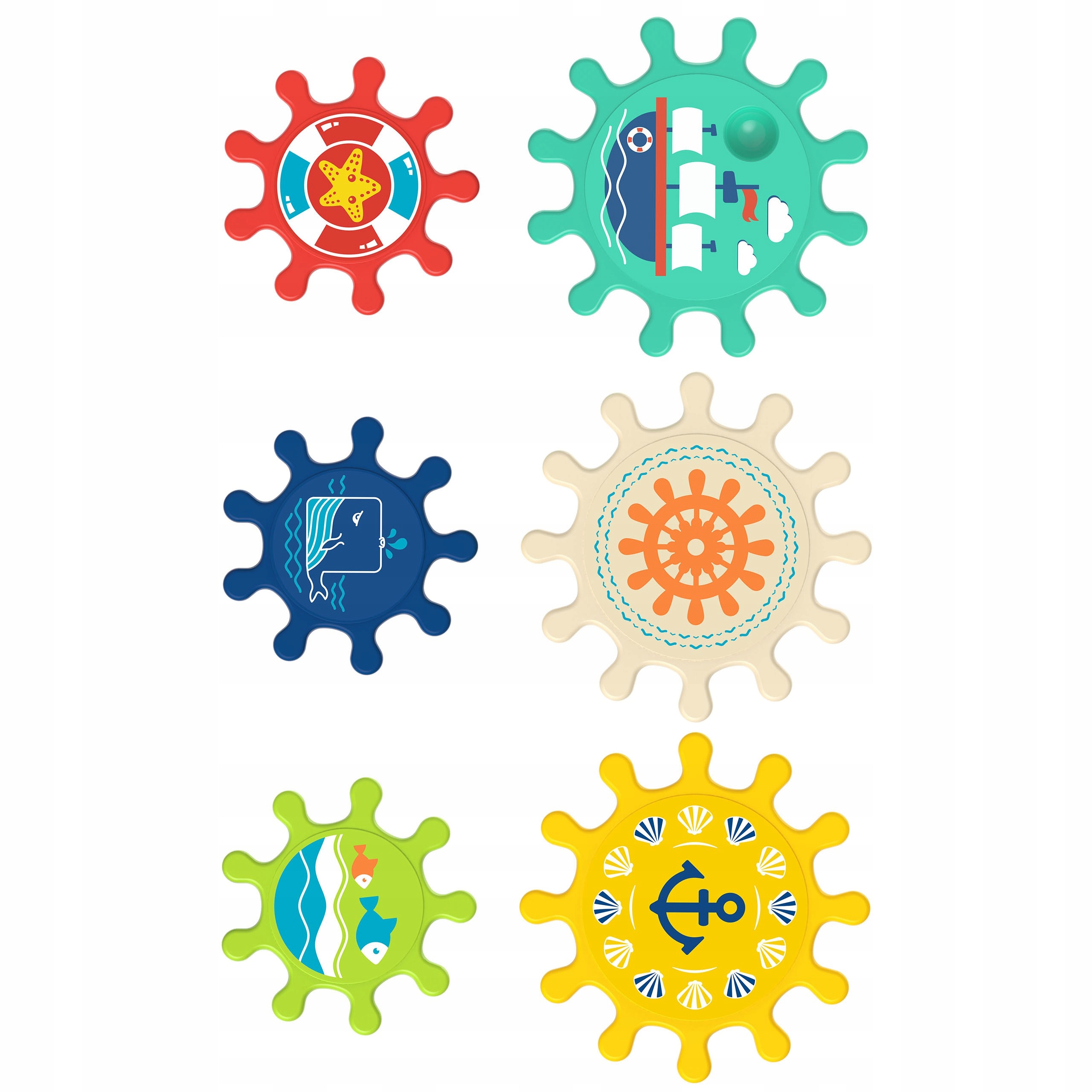 ZABAWKA DO KĄPIELI ZĘBATKI OBROTOWE SPINNER PRZYSSAWKI ZESTAW WOOPIE Wiek dziecka 12 m +