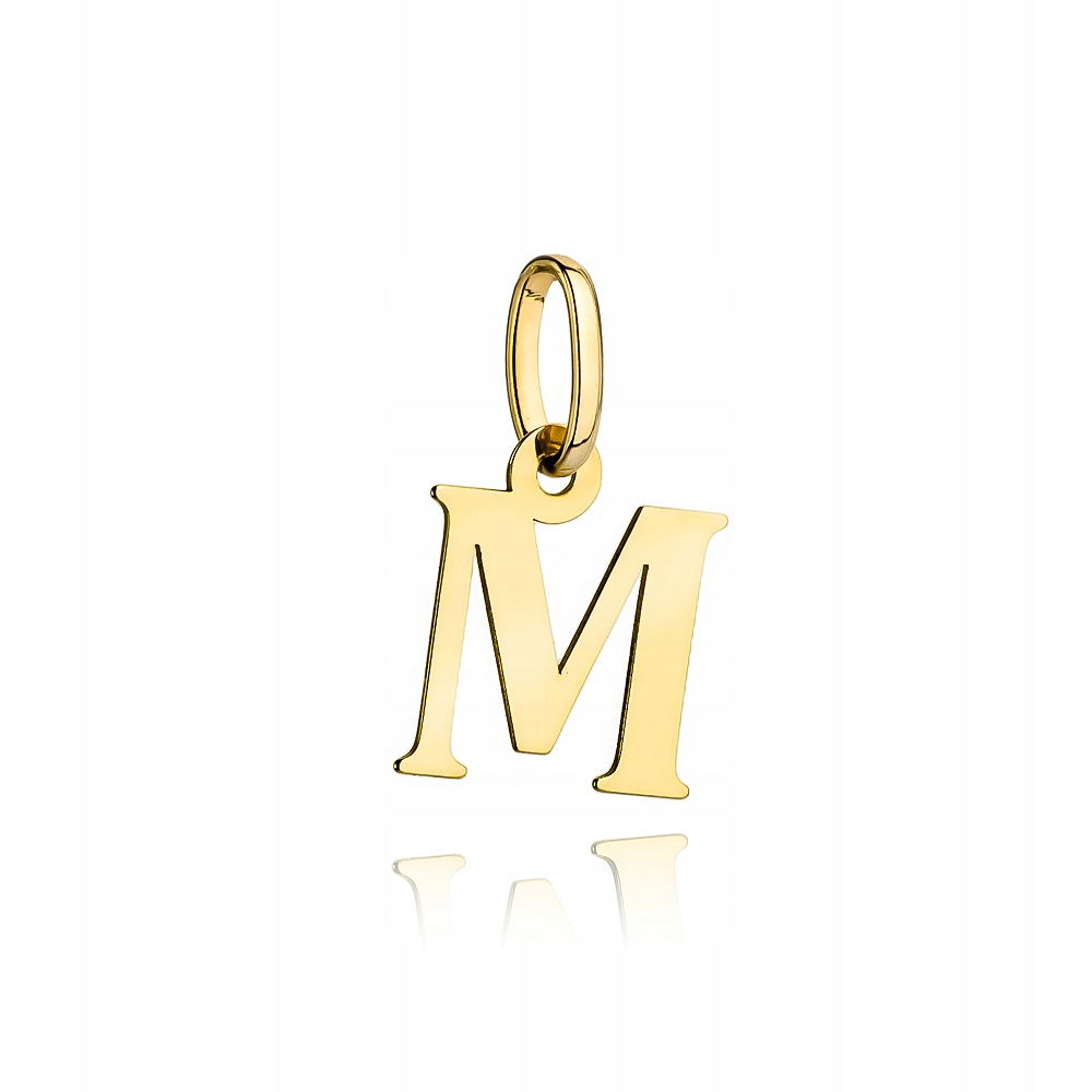 ZAWIESZKA ZŁOTA WISIOREK LITERKA M PAMIĄTKA PREZENT DEDYKACJA GRATIS