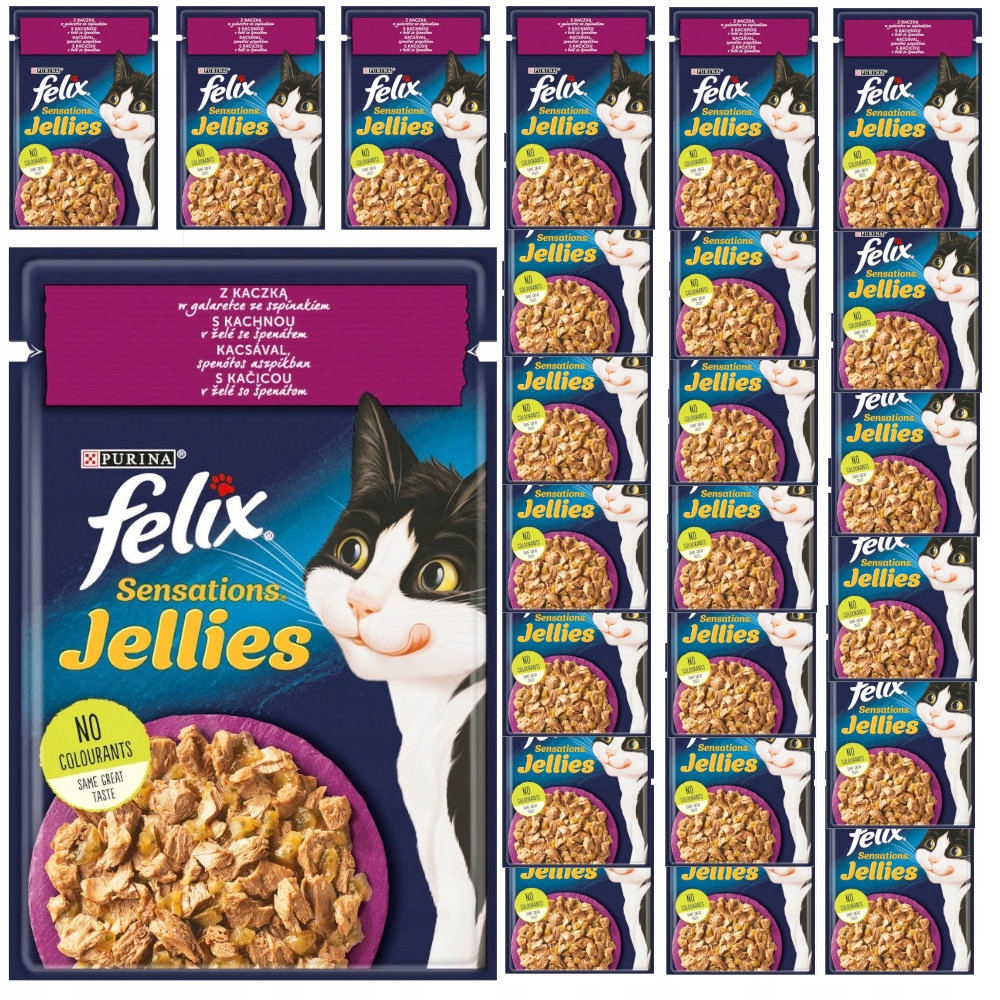 Felix Sensations Jellies Krmivo kočky s kachnou Pro Kočky želé 24x85g