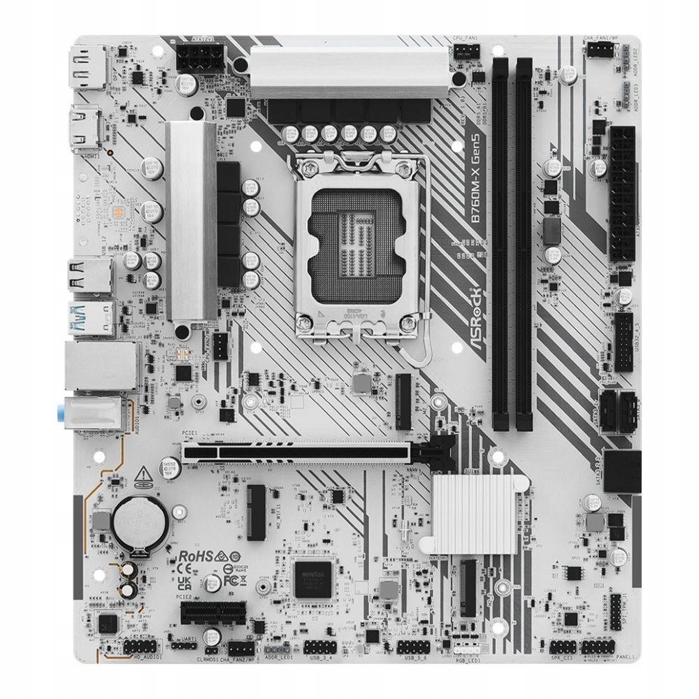 ASRock B760M-X GEN5 Płyta główna Lga 1700 DDR5 z Rgb i 2,5 Gb/s