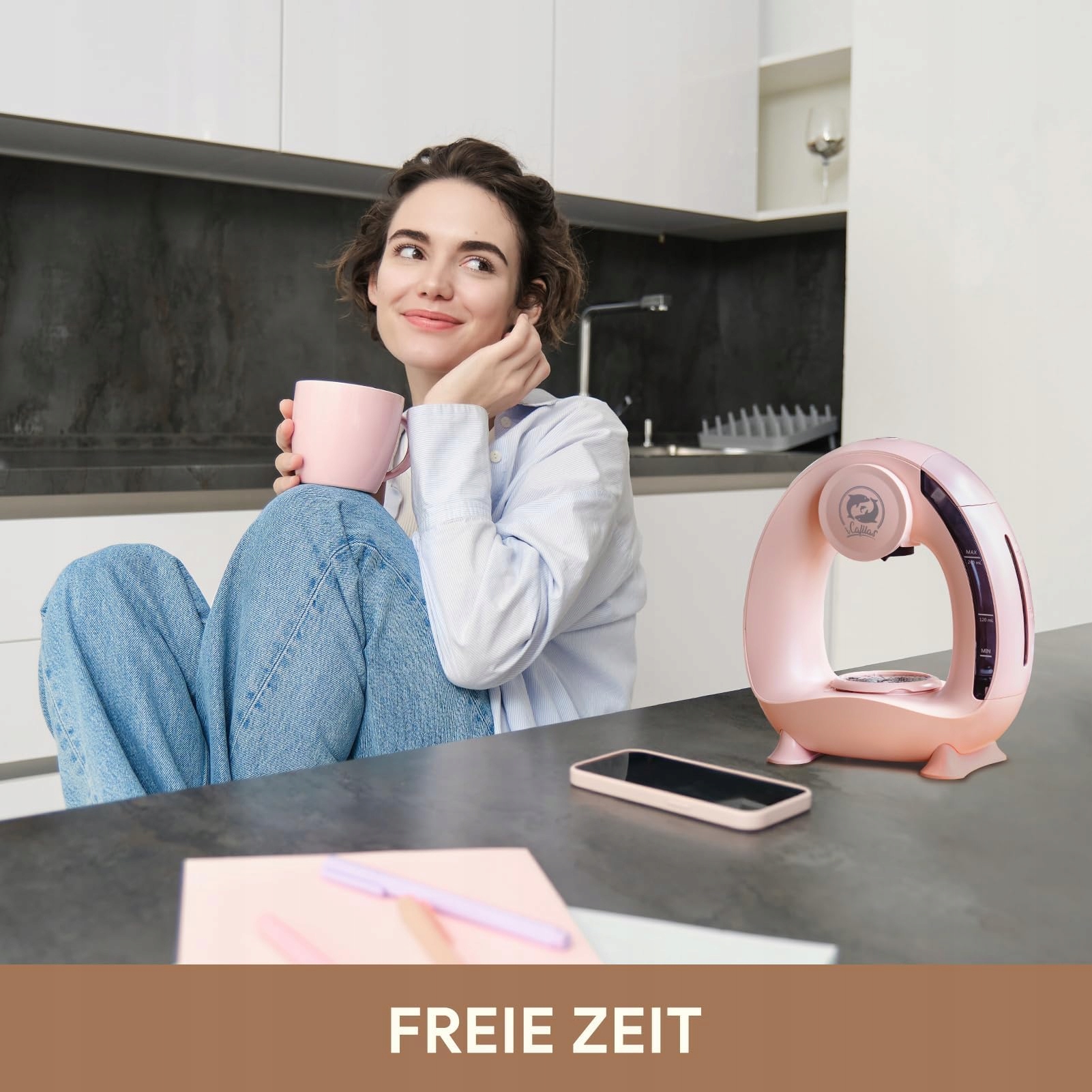 CAFILAS Ekspres Do Kawy Mini Q 2w1 Do Kawy I Herbaty Z Filtrem Różowy — miniatura 7