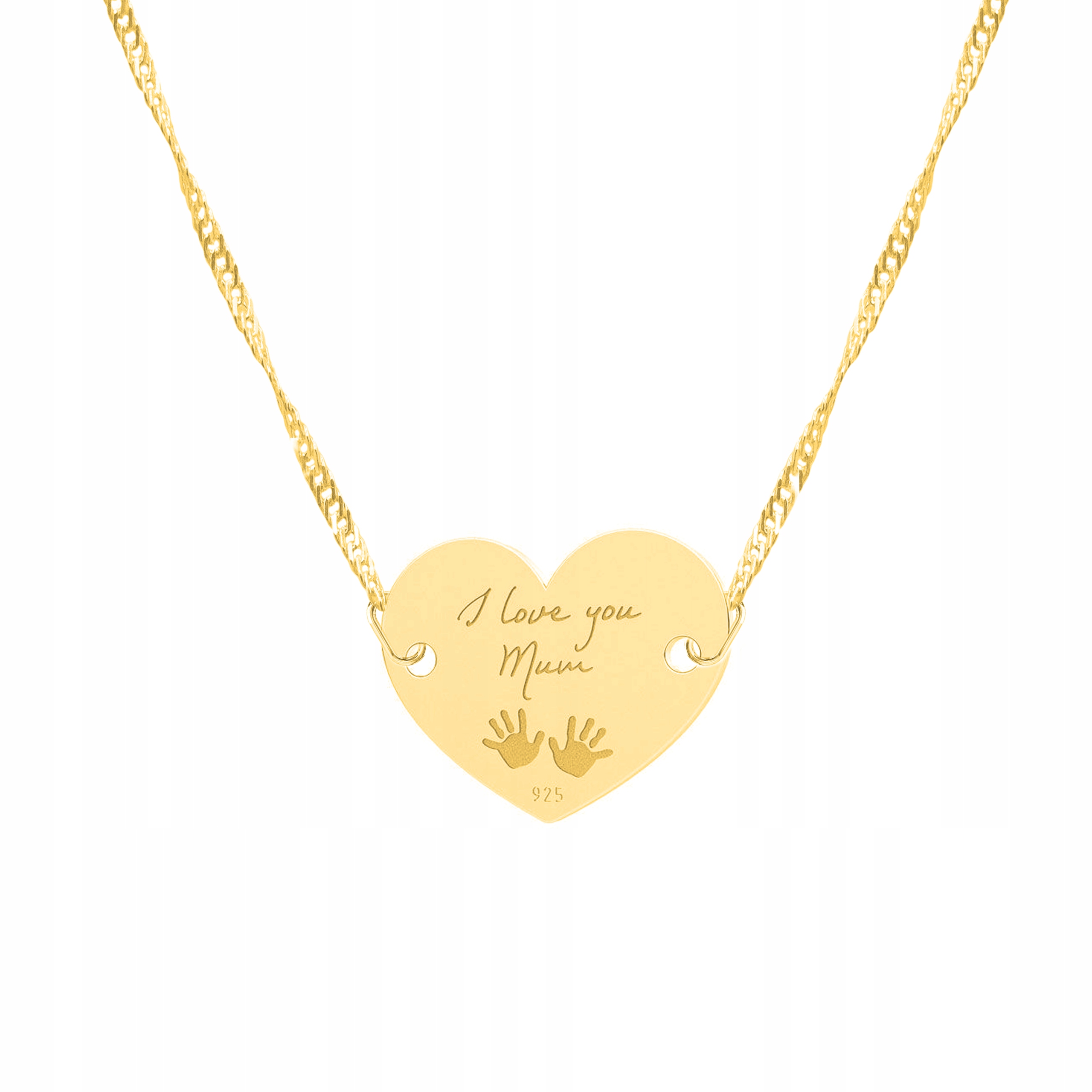 Řetízek zlatý náhrdelník 925 Ruce Dítěte