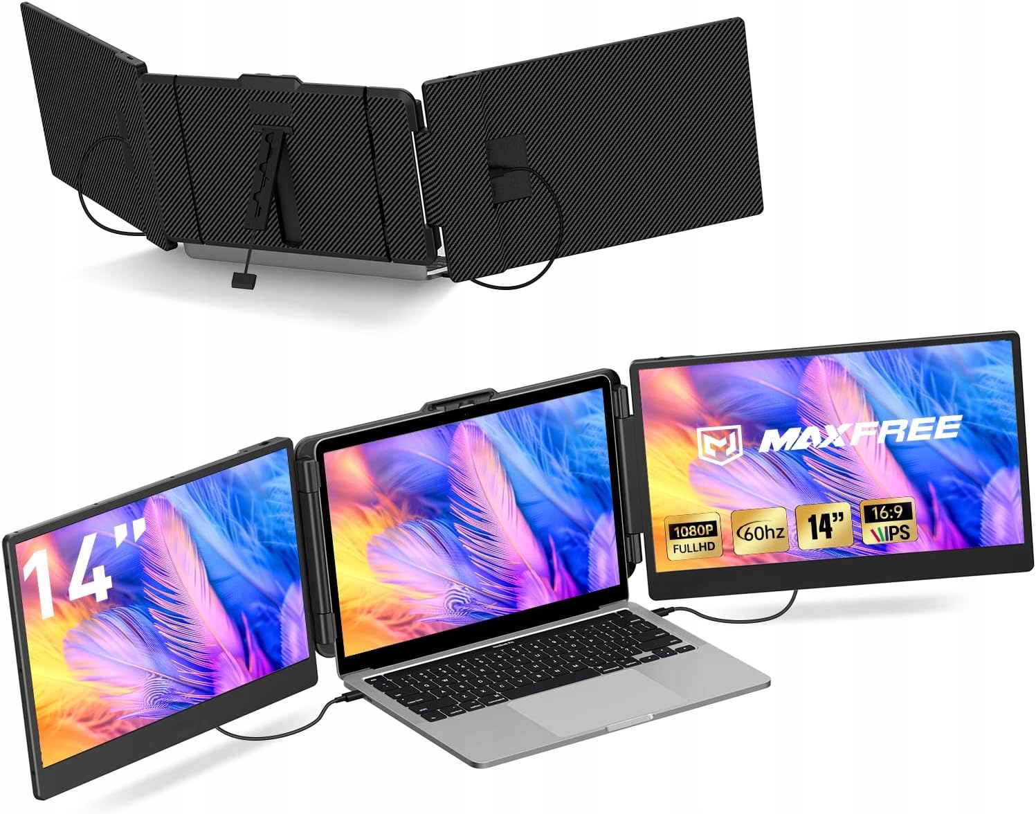 LCD monitor Maxfree S2 14" 1920 x 1080 px Ips Pls přenosný monitor na obrazovku