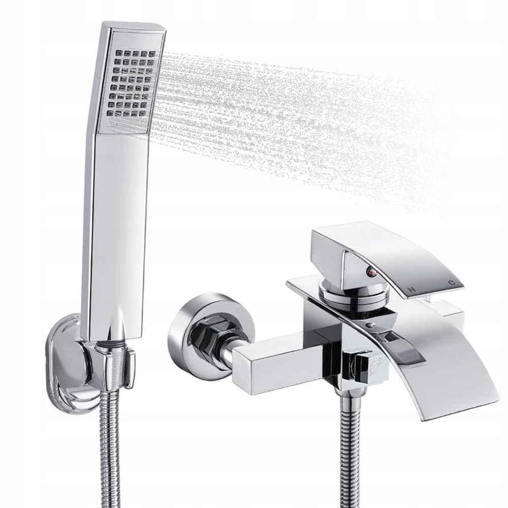 Sprchová Vanová Baterie Baterie Sprchová Hlavice Hadice Sada Chrom Elegantní