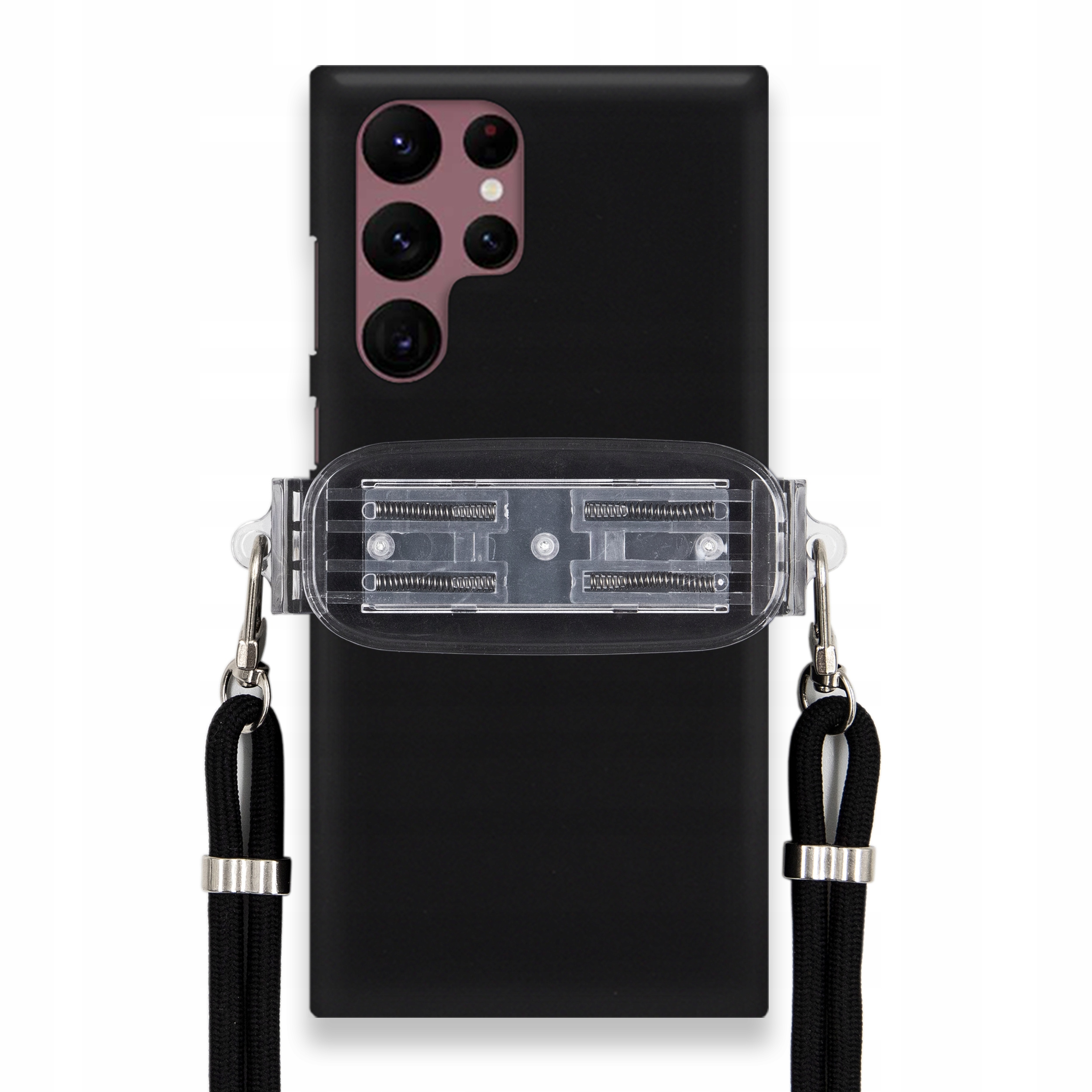 Pouzdro Pro Samsung S22 Ultra Smooth Case Univerzální Držák Černá Šňůrka