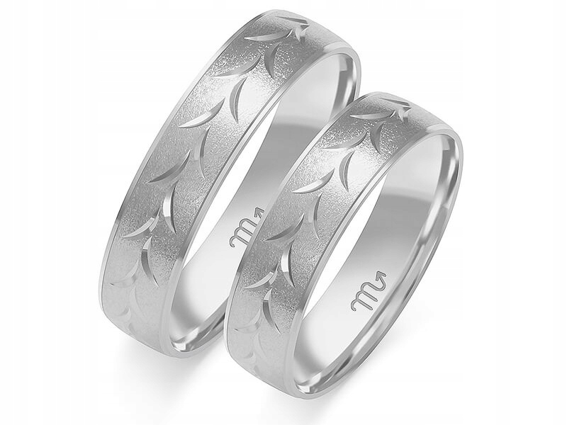 

Złoto białe obrączka na wesele ślub 585 r 17 18 19