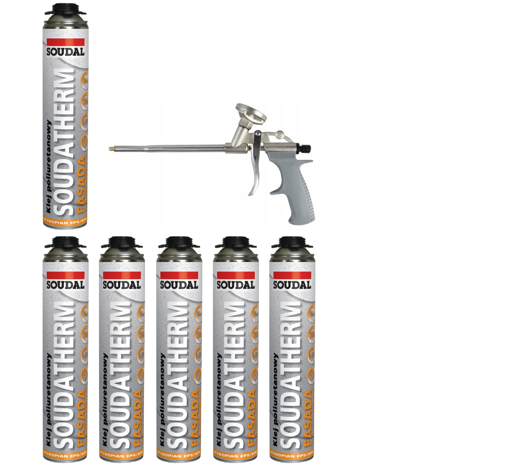 Soudal Lepidlo na polystyrén Soudatherm 119243 6 kusov pištoľ FG-STD15