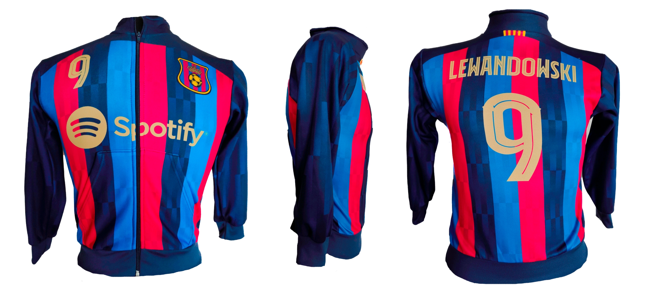 Fotbalové oblečení Mikina Lewandowski na zip pro děti pro chlapce 122 cm